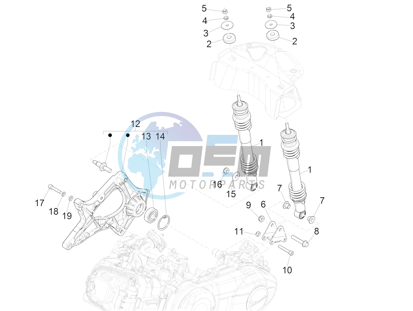 Rear suspension - Shock absorber/s