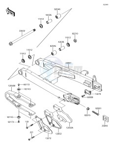 KX85-II KX85DEF EU drawing Swingarm