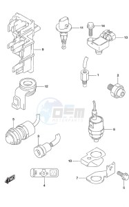 DF 9.9B drawing Sensor/Switch Tiller Handle w/Power Tilt