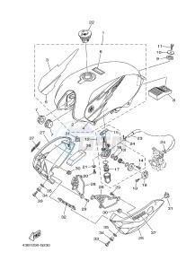 YBR125EGS (43B9) drawing FUEL TANK