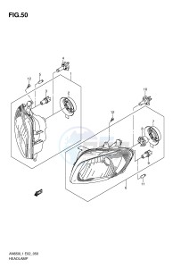 AN650 (E2) Burgman drawing HEADLAMP (AN650AL1 E51)