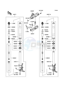 ZZR1400_ABS ZX1400FEFB FR GB XX (EU ME A(FRICA) drawing Front Fork