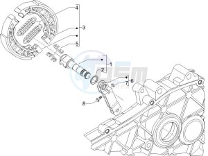 Liberty 125 4t Sport e3 (UK) UK drawing Rear brake - Brake jaw