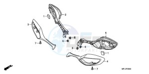 CBR1000RA9 France - (F / ABS CMF REP) drawing BACK MIRROR