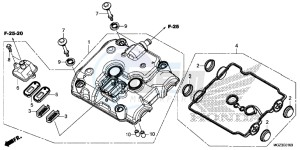 CBR500RD CBR500R UK - (E) drawing CYLINDER HEAD COVER