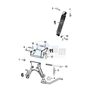 FIGHT XRACE LNDA BE drawing REAR SHOCK AND STAND