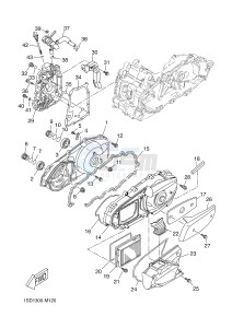 YP400R X-MAX 400 (1SD4 1SD4 1SD4) drawing CRANKCASE COVER 1