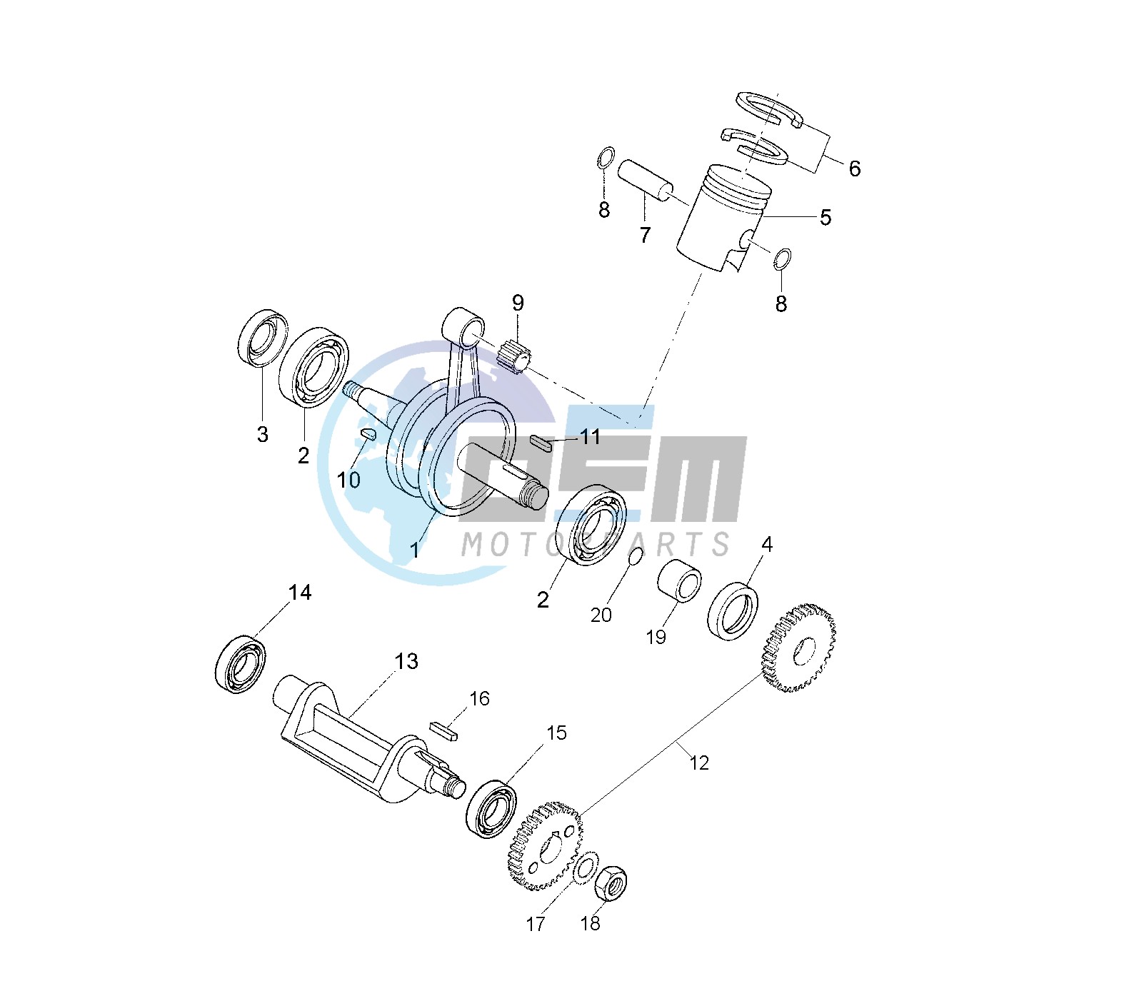 CRANKSHAFT AND PISTON