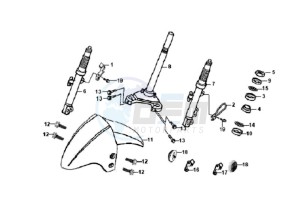 ORBIT 50 drawing FRONT FORK/ FRONT FENDER / STEERING HEAD BEARING