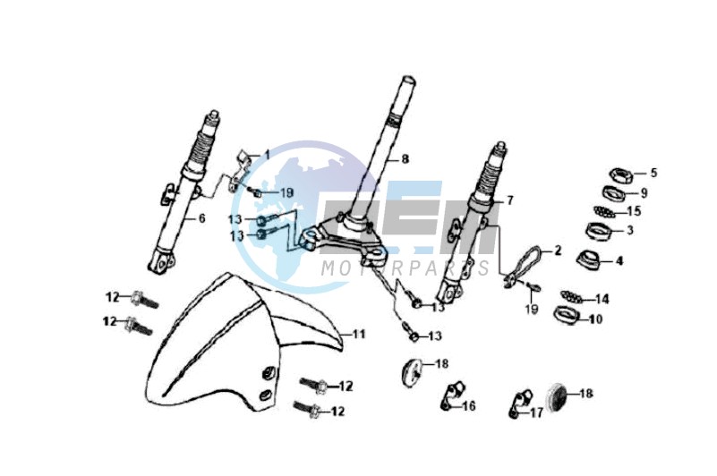 FRONT FORK/ FRONT FENDER / STEERING HEAD BEARING