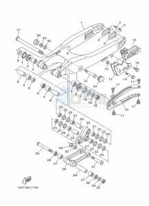 YZ125 (B4X6) drawing REAR ARM