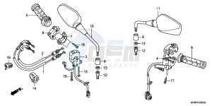 CB1000RC drawing SWITCH/ CABLE/ MIRROR