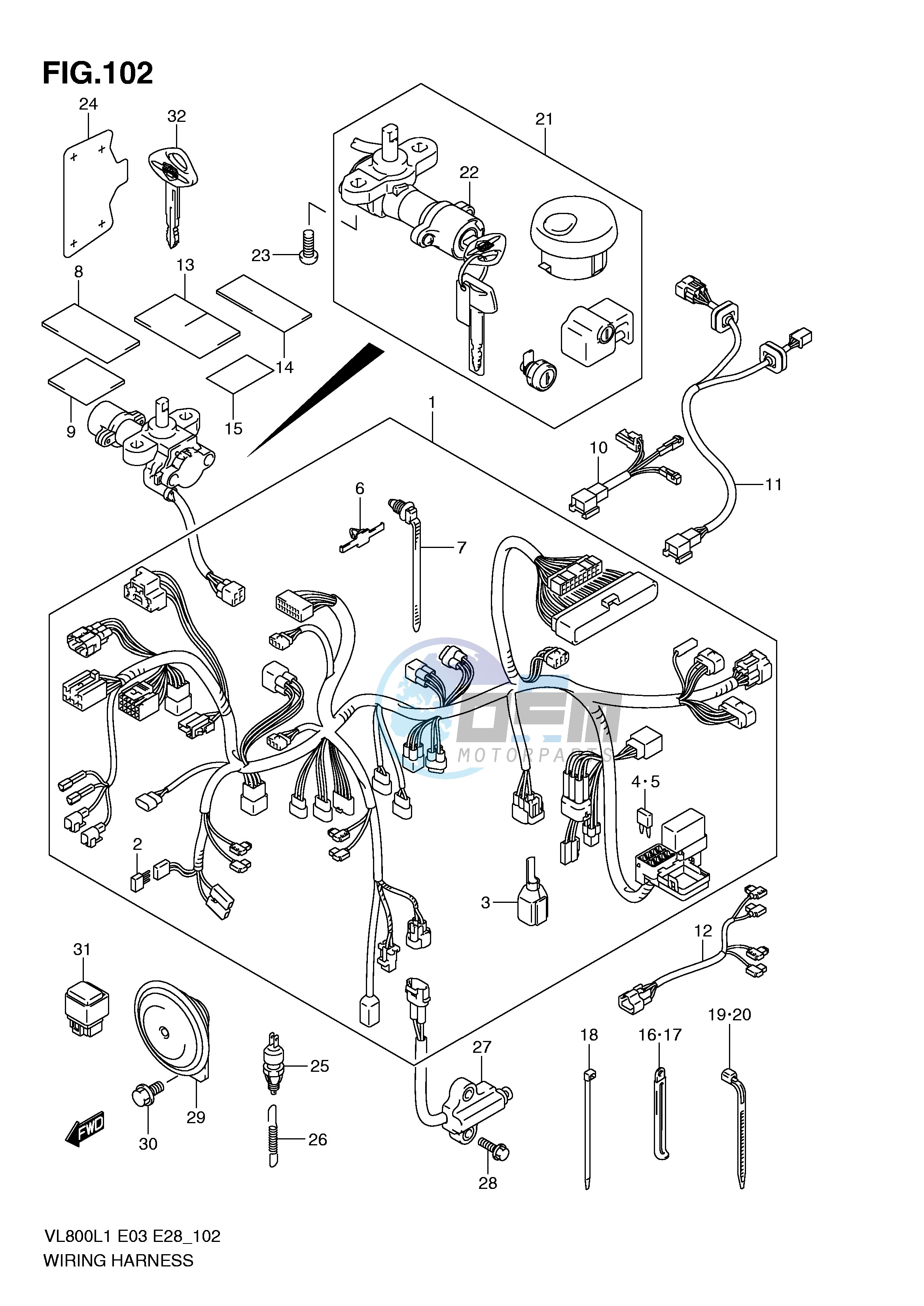 WIRING HARNESS (VL800CL1 E33)