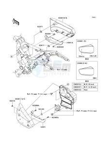 VN 1600 B [VULCAN 1600 MEAN STREAK] (B6F-B8FA) B8F drawing SIDE COVERS