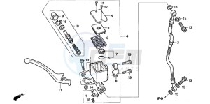 CB250 drawing FRONT BRAKE MASTER CYLINDER