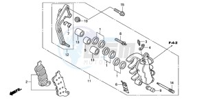 CBF600N drawing FRONT BRAKE CALIPER (L.) (CBF600SA8/NA8)