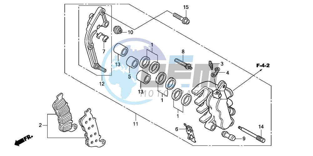 FRONT BRAKE CALIPER (L.) (CBF600SA8/NA8)