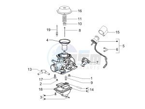 Runner 125 VX 4t e3 serie Speciale drawing Carburetors components