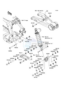 KFX450R KSF450BBF EU drawing Rear Suspension