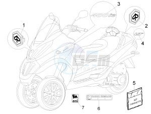 MP3 400 ie lt Touring drawing Plates - Emblems