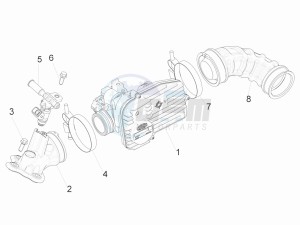 S 150 4T 2V ie E3 College drawing Throttle body - Injector - Union pipe