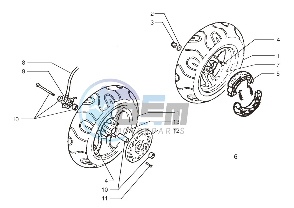 Front wheel-Rear wheel