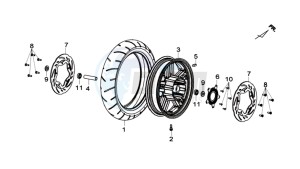 MAXSYM 600I ABS drawing FRONT WHEEL