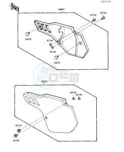 KX 125 F [KX125] (F1) [KX125] drawing SIDE COVERS