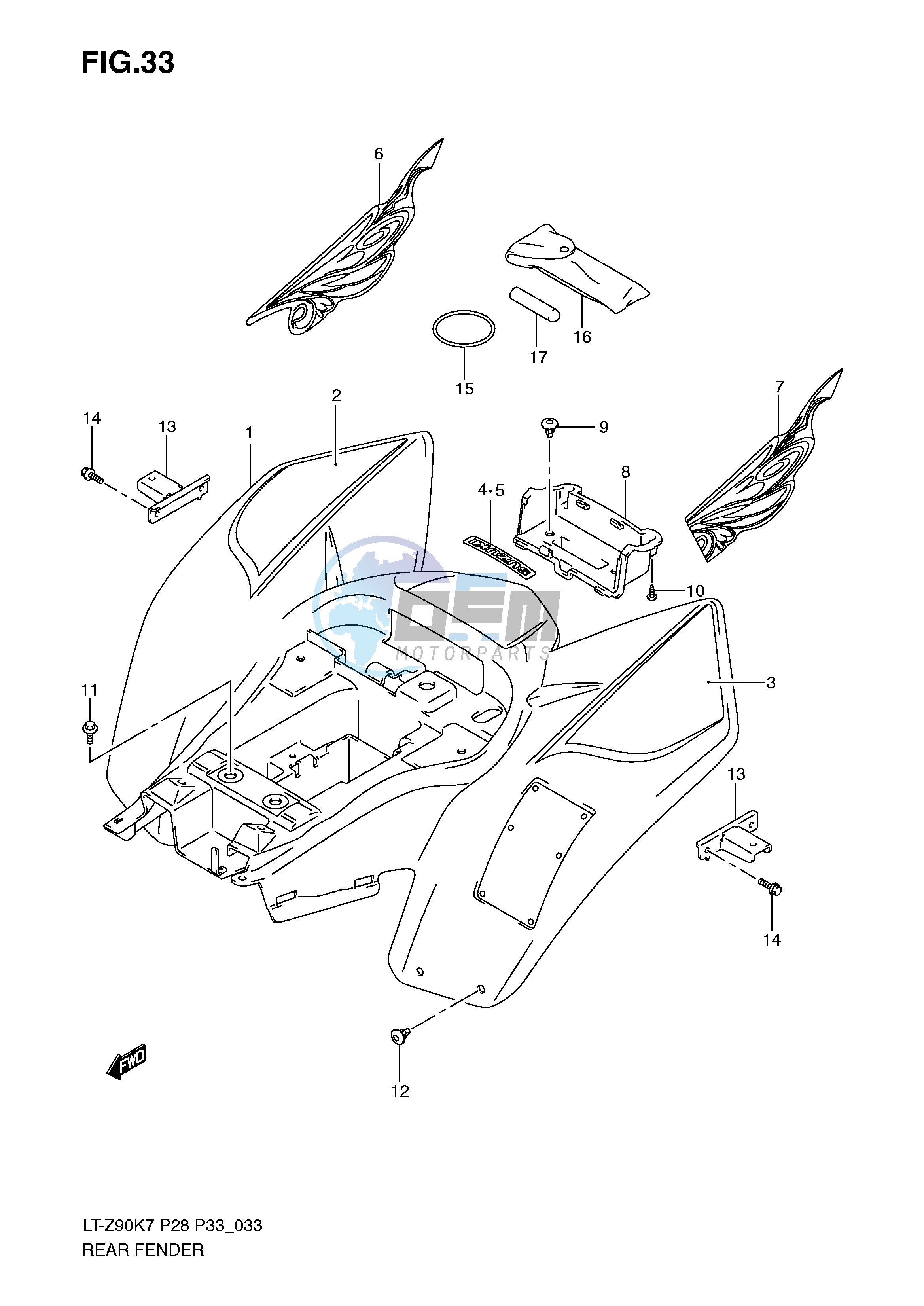 REAR FENDER (MODEL K7 K8 K9)