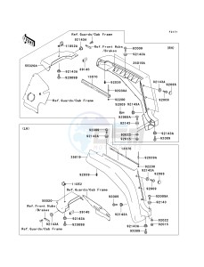 KAF 620 E [MULE 3010 4X4] (E6F-E8F) E8F drawing FRONT FENDER-- S- -