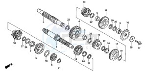 CR500R drawing TRANSMISSION