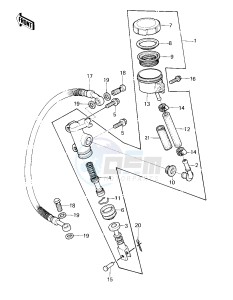 KZ 750 E (E1) drawing REAR MASTER CYLINDER -- 80 KZY 50-E1- -