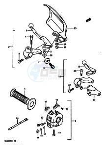 DR600R (E2) drawing LEFT HANDLE SWITCH (MODEL G)