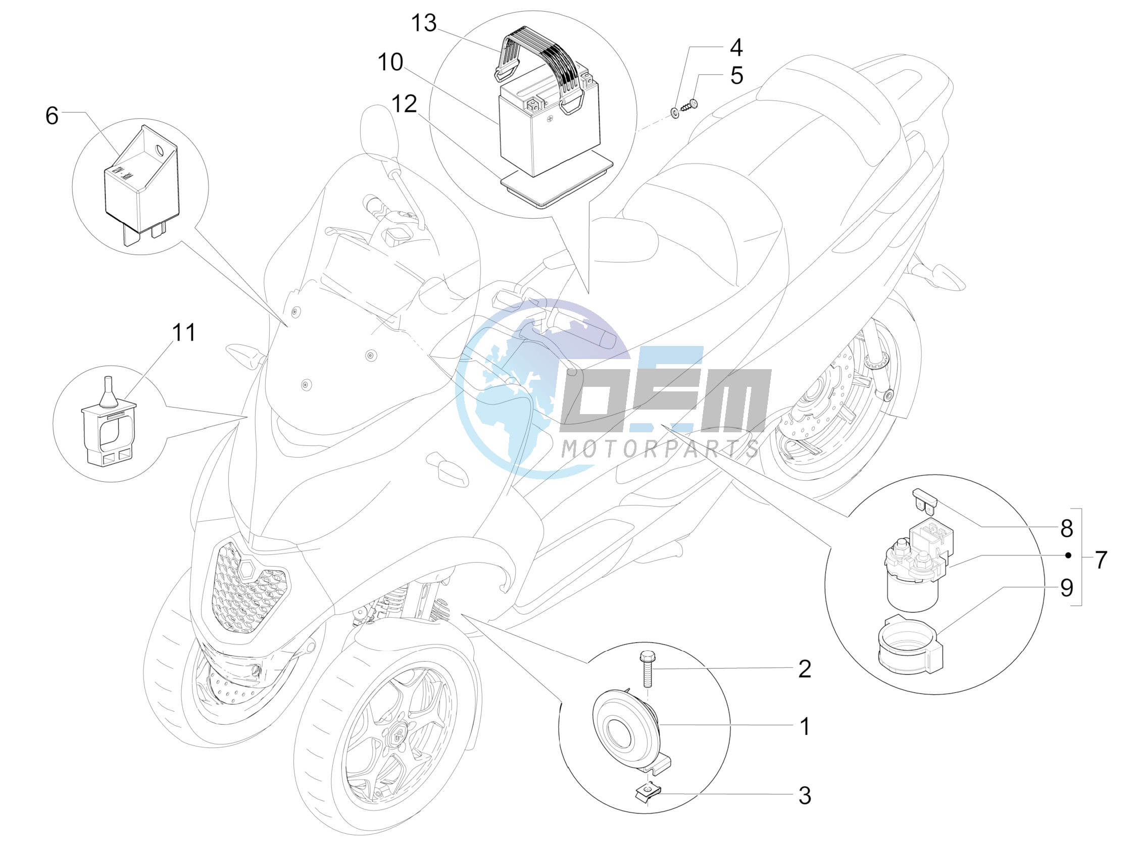 Remote control switches - Battery - Horn