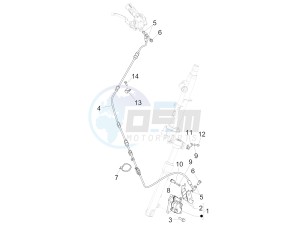 Liberty 50 iGet 4T 3V-2015-2017 (EMEA) drawing Brakes pipes - Calipers