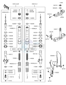 KX85-II KX85DJF EU drawing Front Fork