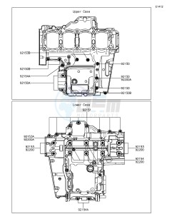 Z1000 ABS ZR1000GFF FR GB XX (EU ME A(FRICA) drawing Crankcase Bolt Pattern