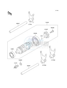 ZX 600 J [NINJA ZX-6R] (J1-J3) [NINJA ZX-6R] drawing GEAR CHANGE DRUM_SHIFT FORK-- S- -