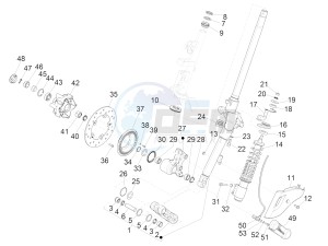 SPRINT 150 4T 3V IGET ABS E4 (NAFTA) drawing Fork/steering tube - Steering bearing unit