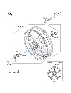 Z1000 ABS ZR1000EDF FR XX (EU ME A(FRICA) drawing Front Hub