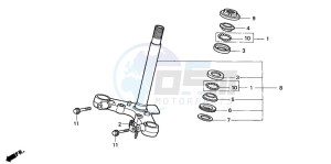 CB250 drawing STEERING STEM