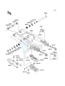 KX250 KX250R7F EU drawing Swingarm