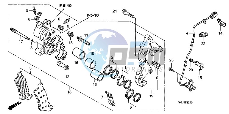 R. FRONT BRAKE CALIPER (CBF1000FA/ FS/ FT)