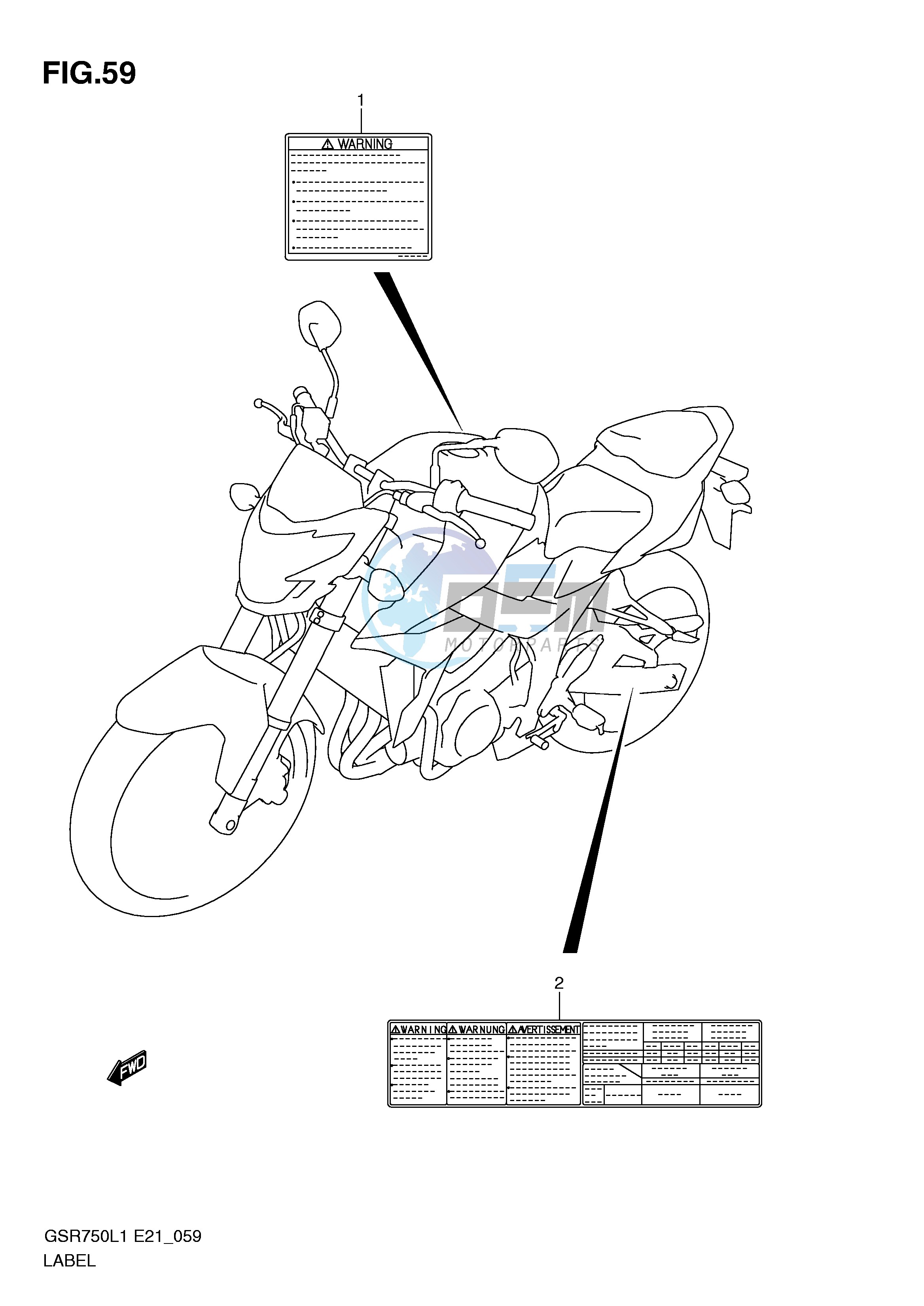 LABEL (GSR750UEL1 E21)