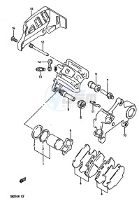 RM250 (K-L-M-N) drawing REAR CALIPERS (MODEL N)