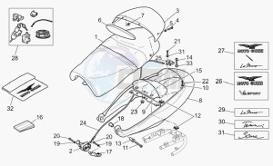 V 11 1100 Le Mans - Sport Naked Le Mans/Sport Naked drawing Saddle - rear fairing