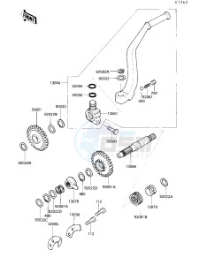 KL 250 D [KLR250] (D7-D9) [KLR250] drawing KICKSTARTER MECHANISM