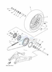 XSR900 MTM850 (BAE1) drawing REAR WHEEL