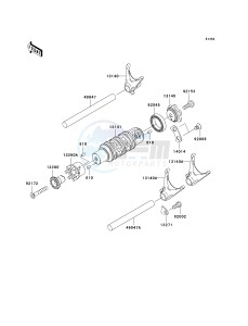 EX 650 C [NINJA 650R] (C9F) C9F drawing GEAR CHANGE DRUM_SHIFT FORK-- S- -