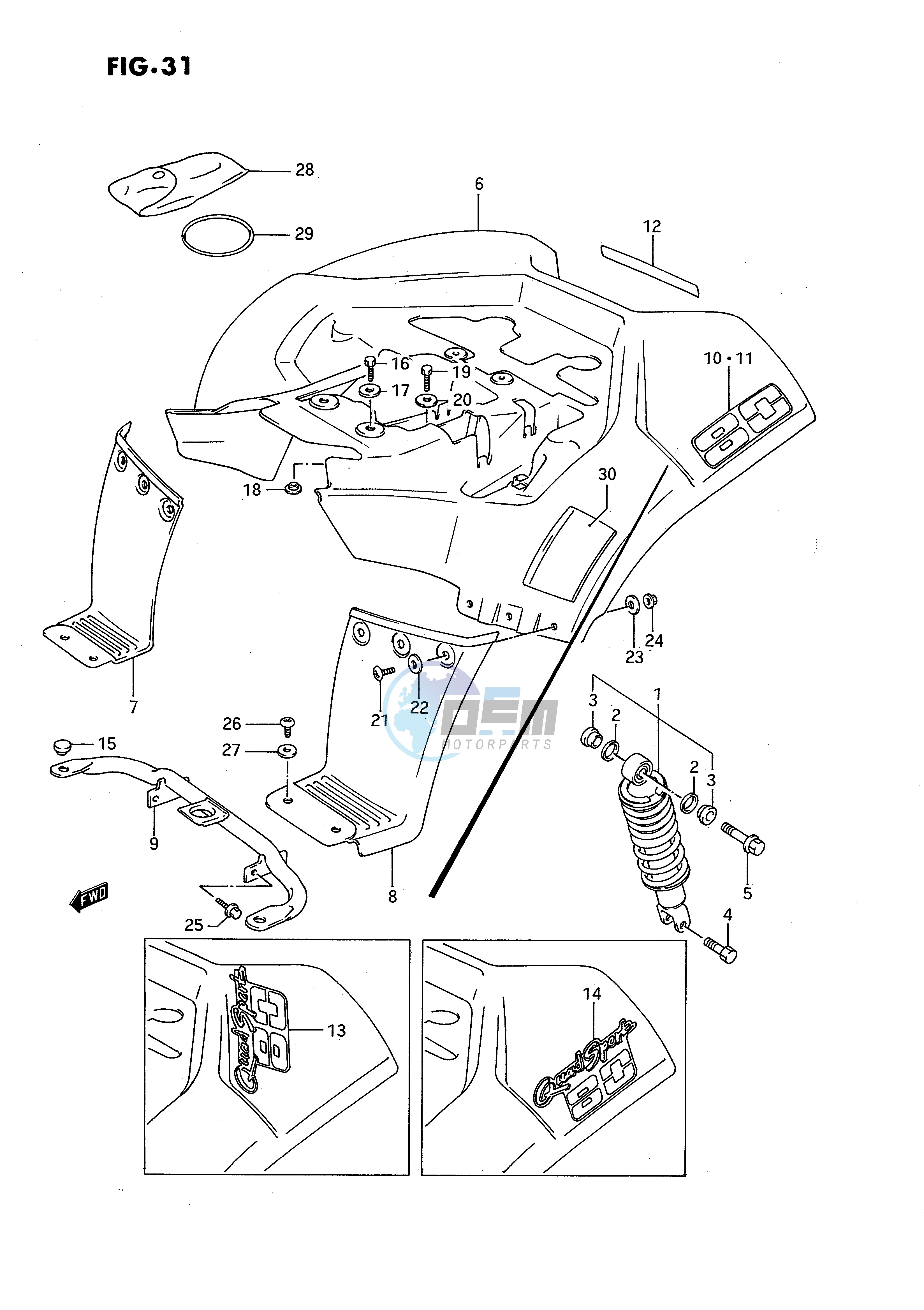 REAR FENDER (MODEL H J K)